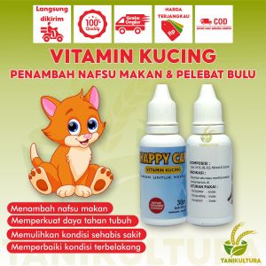 VITAMIN PENAMBAH NAFSU MAKAN KUCING KITTEN PELEBAT BULU ANTI RONTOK VITAMIN GEMUK KUCING 30ML