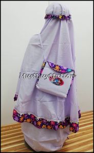 MBS Telekung Cotton Budak Frozen Bag Size XS - XL (Random Lace)
