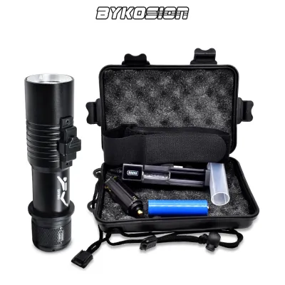 BYKOSION Scuba Diving Flashlight Torch T6 LED Diving Flashlight Underwater Waterproof Original Camping Light Flashlight Rechargeable Outdoor Picnic And Mountain Climbing