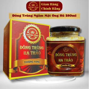 Đông Trùng Hạ Thảo Ngâm Mật Ong Thảo Mộc Vương Loại Thượng Hạng 730ml( Tặng kèm túi xách hộp đựng đi biếu tặng )
