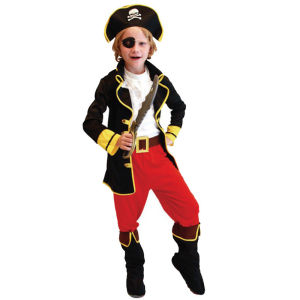 【Good Quality】Pirate King Costume Boy Carnival Birthday Halloween Cosplay Pirates of the Caribbean Captain Jack