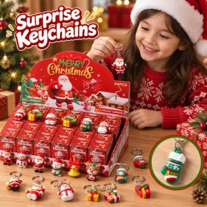 Momos life Christmas 24 Grid Blind Box Keychain Set Surprise Toy Kids Party Gift Classroom Reward Mini Toy