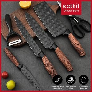 Pisau Dapur Set DAPAT 6 in 1 High Quality Stainless Steel Multifungsi Pisau Koki Alat Dapur Knife