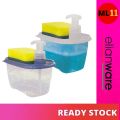 ELIANWARE Soap Dispenser box with Sponge 2 in 1 Kitchen Dishwasher Pump Dispenser Press Bekas Sabun Cuci Pinggan E-1102. 