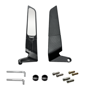 CNC Aluminum Alloy Winglet Fairing Side Mirror (180° Adjustable) for Kawasaki Ninja 250/300/400/650 Yamaha R15/R25 Honda CBR