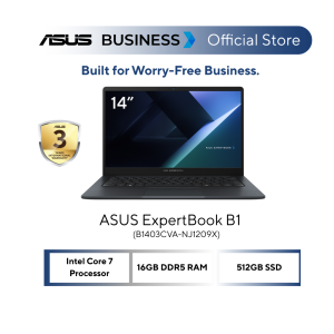 14" ASUS ExpertBook B1 Laptop | Intel Core 7 Processor | Intel Graphics | 16GB RAM | 512GB SSD | B1403CVA-NJ1209X