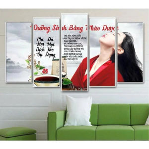 (HÌNH THẬT) Tranh treo tường bộ 5 tranh spa gội đầu dưỡng sinh trang trí decor tiệm đông y