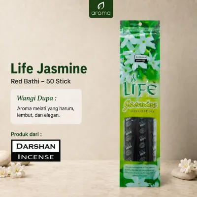 Dupa India Aromaterapi Red Bathi - Darshan Jasmine / Melati 50 Sticks