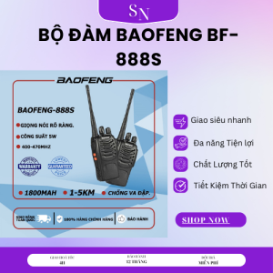 Bộ Đàm BAOFENG-888SMáy bộ đàm công suất 5W tần số 40-470MHz liên lạc thông minh giọng nói rõ ràng chống ồn thông minh Bộ Đàm Baofeng Chính Hãng Đàm Thoại 1km Đến 30KM Chính Hãng Suno Top