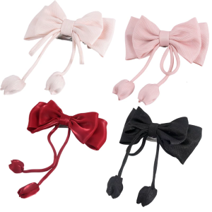 2Pcs Romantics Curtain Clips Tiebacks Decorative Rose Bowknot Window Drape Holdbacks With Buckles for Home Event Decors