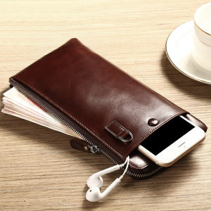 NEW High Quality Fashion Womens Clutches Cell Phone Wallet Card Holder Purse Zipper Large Capacity Long Clutch Wallets for Men with Hand Strap