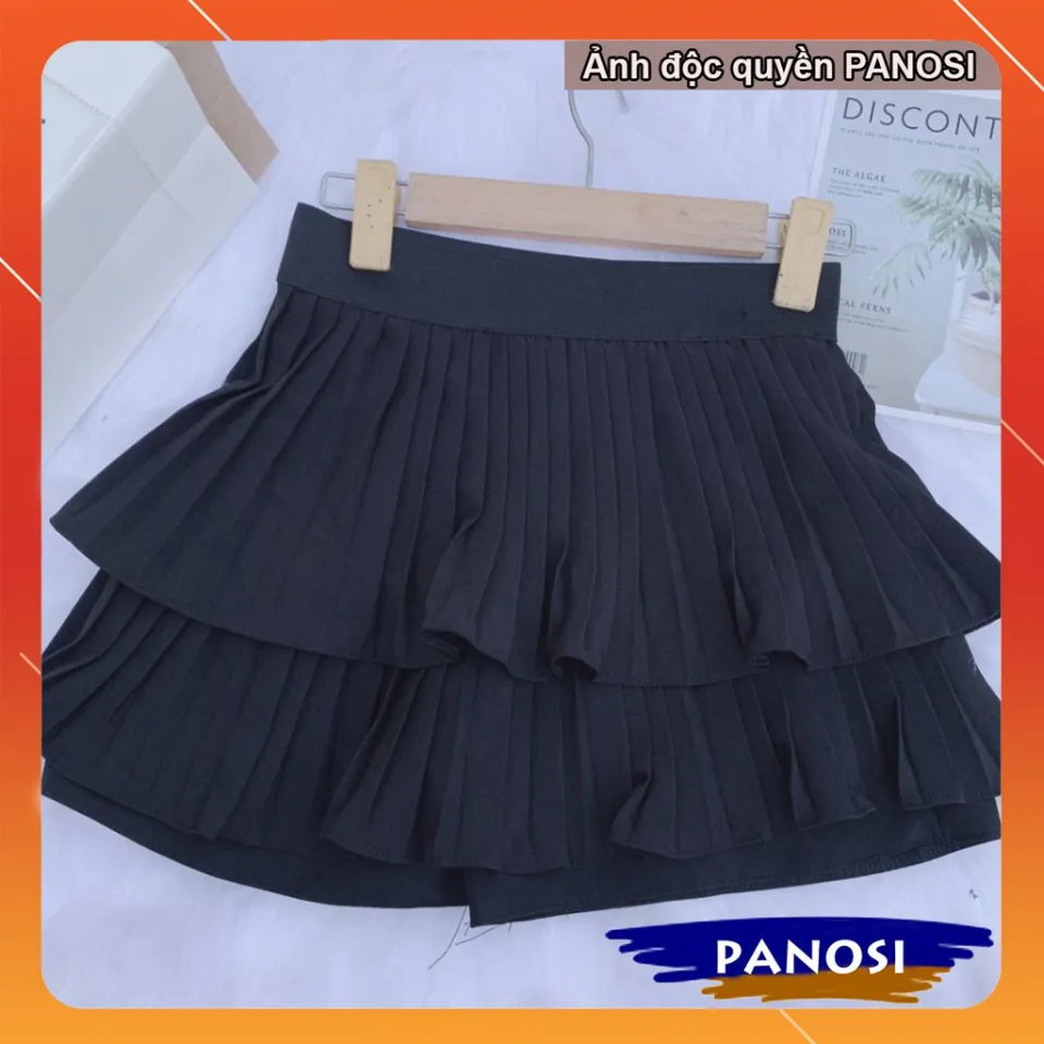 Chân váy xòe xếp ly hai tầng ngắn sexy hàng Quảng Châu chất liệu mềm nhẹ  Nhật Linh - CV246 - MixASale