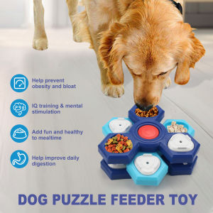 Rubvrenti Dog Slow Feeder Bowl Interactive Puzzle Toy Anti Choke Rotating Multi Layer Moisture Proof Safe