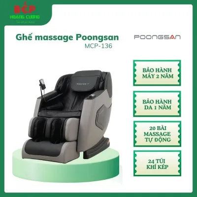 Ghế Massage chuyên sâu Poongsan MCP-136 – Điều khiển thông minh - 20 chương trình massage tự động