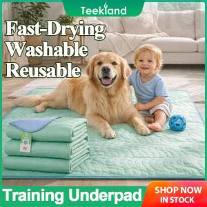 Teekland Washable Underpads Heavy Absorbency Reusable Bedwetting Incontinence Pads for Kids Adults Elderly and Pets Waterproof Protective Pad for Bed Couch Sofa Floo