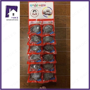 GoodWife （red） 12pcs/1pack  Steel wool Stainless Steel Scourer 30g Original Stainless Steelwool 100% Stainless sponge Scourers Cloths