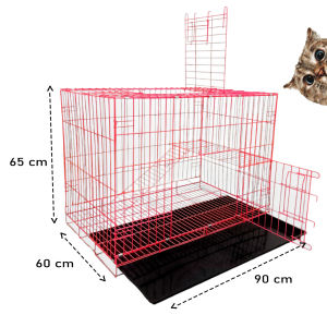 Kandang Kucing Anjing Kelinci Tingkat Premium - Besi Tebal Premium - Ukuran P90 x L60 x T65 cm