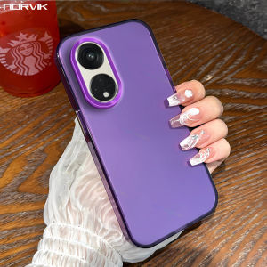NORVIK เคสกันกระแทกสำหรับ OPPO Reno 8T 5Gเคสโทรศัพท์ใหม่กันกระแทก IMD ฮาร์ดที่จับกล้องรูปตัวยูสีฝาหลังตัดกัน N32-D1เคสกรอบ TPU แบบนุ่ม