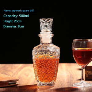 Xo whisky Creative glass wine bottle Wine bottle Decorative wine bottle Wine bottle Liquor bottle Em Glass Sealed Bottle Photoshoot Decoration
