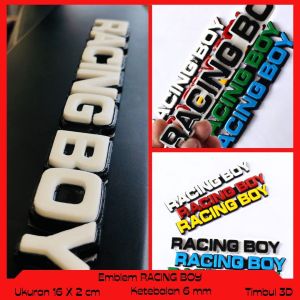EMBLEM RACING BOY EKSTERIOR MOTOR DENGAN VARIASI TIMBUL 3 DIMENSI BAHAN FIBERGLASS
