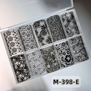 EVERIN Họa tiết da báo Phim dán móng Mẫu sọc Thiết kế ren Tem dán móng tay Thời trang Hiệu ứng sequin Giấy chuyển Tự làm móng tay