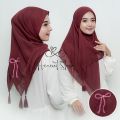 Hijab Segi Empat Paris Tasel Bordir Motif Pita /Kerudung Coquette Paris Pita / kerudung Ribbon. 