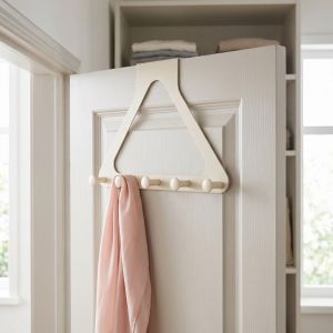 WILD No-drill Clothes Hooks Triangle Traceless Design Door Hanger Hooks Multi-Hook Punch Free Door Storage Hook Bathroom