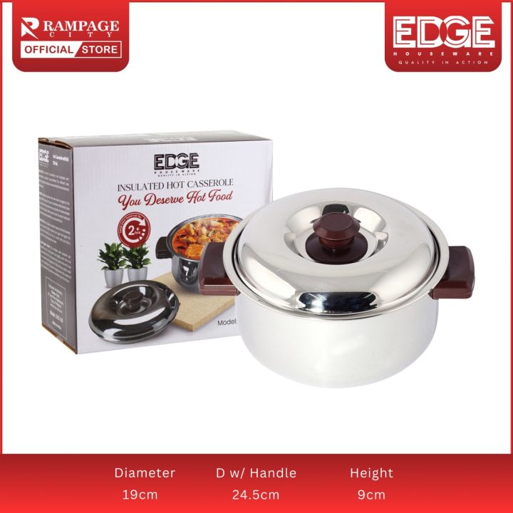 Edge Insulated Stainless Stee Casserole Stainless Steel LID,700ML  Thermal Serving Bowl, Keeps the Food Hot and Cold for Long Hours, Elegant 