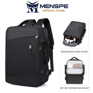 MENSPE กระเป๋าเป้แฟชั่นสะพายหลังแล็ปท็อปสำหรับเดินทางกันน้ำกระเป๋าเป้สะพายหลังท่องเที่ยวแบบอเนกประสงค์ผ้าอ๊อกซ์ฟอร์ดความจุขนาดสูงกระเป๋ารองเท้าที่เป็นอิสระดีไซน์กระเป๋าแยกแห้งเปียกกระเป๋าเป้ลำลองเหมาะสำหรับแล็ปท็อปขนาด16นิ้ว