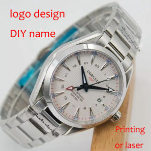 Corgeut 41mm GMT Mechanical Automatic Mens Watch GMT Sapphire Crystal Watch Luminous Markings Stainless Steel watch waterproof