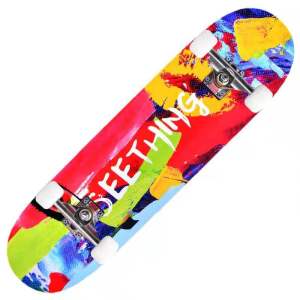 Ready stock Skateboard 80*20cm Complete skateboards for Kids Youths Teens Beginners and Adults Double Kick Concave Popular Pattern