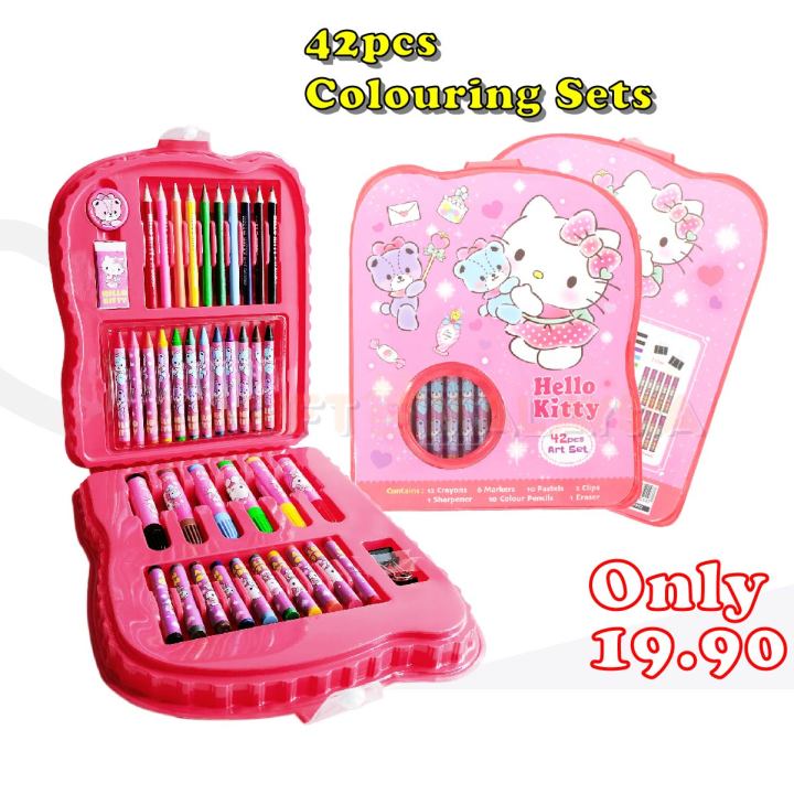 Hello Kitty Art Set Colour 42pcs For Kids Drawing and Painting Set