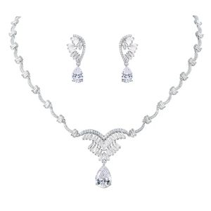 Neriza Jewelry/เครื่องประดับเจ้าสาวเพฃรสังเคราะห์เกรดท๊อปประกายไฟเทียบเท่าเพชรแท้ จัดส่งพร้อมกล่องNSW065