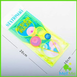 MetMe ไม้บรรทัดวาดลวดลาย ไม้บรรทัดรูปทรงเรขาคณิต วาดรูปดอกไม้ สวยงาม ฝึกสมอง ruler set