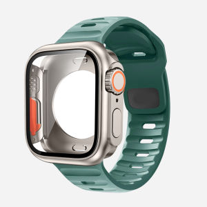 สาย + เคส สำหรับ Apple Watch 11 46 มม. 42 มม. สายรัดซิลิโคนอ่อนนุ่มทดแทนสายสำหรับ พร้อมเคส สำหรับ iWatch Series 11 10 9 8 7 6 5 4 SE3 Ultra 49 มม. 45 มม. 44 มม. 40 มม. 41 มม. สมาร์ทวอทช์