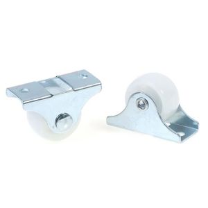 Bánh Xe Mini 1 Inch Đường Ray Cố Định Con Lăn Nhựa Chống Mài Mòn Màu Trắng Phụ Kiện Nội Thất Gắn Trợ Lực Tủ Kệ Bàn