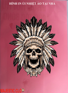 Logo Sticker INDIAN SKULL-THỔ DÂN-Hình in ủi áo trực tiếp tại nhà bằng bàn làbàn ủi rất đẹp-[IN LOGO OLD SKULL SIZE TO HƠN INBOX-NHẮN TIN QUA SHOP-công nghệ in pet pet chuyển nhiệt ủi bằng bàn ủibàn làmáy ép nhiệt-không bong chóc