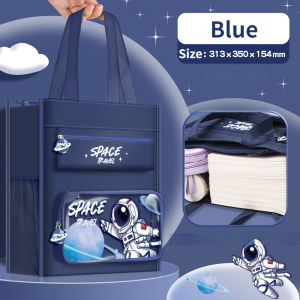 HandbagThickened Waterproof Hand-Carrying Bag Elementary Students Tote School Tutorial Bag 31x35x15 cm