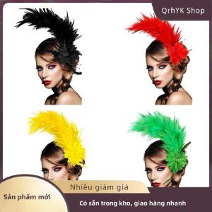 Hàng có sẵn✨ Phụ Nữ Của Lông Fascinator Màu Headband Phụ Kiện Tóc Cho Phụ Nữ Tea Party Hiệu Suất Sân Khấu Mũ sắt