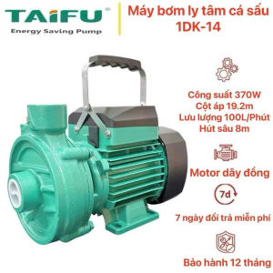 Máy bơm nước ly tâm cá sấu 370W (0.5HP) TAIFU 1DK-14 - Máy bơm nước cá sấu hút giếng khoan giếng đào....