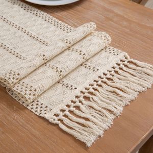Alas Meja Makan Long Table Runner Farmhouse Style Modern Farmhouse Decor Rustic Woven Festival Home Decoration