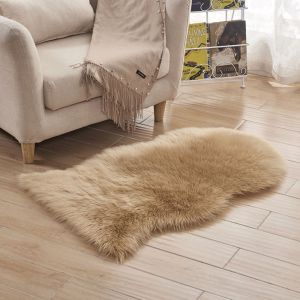 LYMEDIA Imitation Wool Home Decor Floor Protection Non Slip Fluffy Shaggy Sheepskin Rug Bedroom Mats Faux Fur Soft Rugs