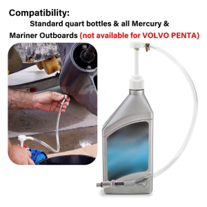 Nâng cấp bơm dầu bánh răng đơn vị thấp hơn cho hầu hết các động cơ Mariner outboards với khớp xoay kim loại 3/8in và bộ điều hợp 8mm 10mm