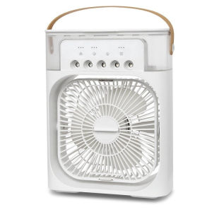 3 In 1 Mini Air Cooler USB Connection Portable Fan Humidifier Purifier Mist Cooler with 7 Colors LED Light with Handle