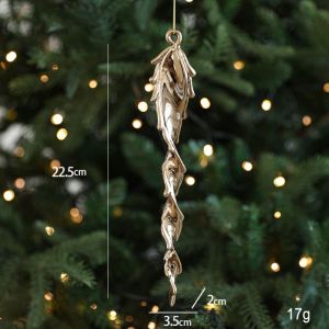 HOUCHU Plastic Christmas Gold Plating Hanging Pendant Elk Snowflake Angel Xmas Pendants Creative Decorative Christmas Tree Ornaments for Home