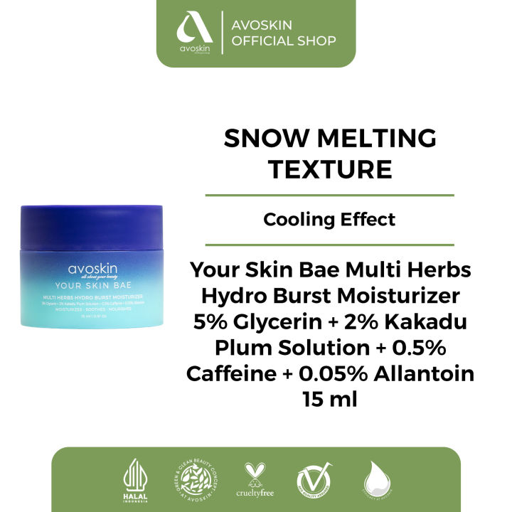 Moisturizer Avoskin Your Skin Bae Multi Herbs 15ml-With Cooling Effect