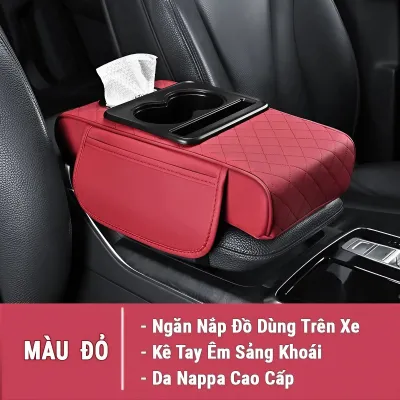Đệm Tỳ Tay Ô Tô Da PU Thiết Kế Mới Nhất Đựng Nước Rút Giấy Cất Điện Thoại Túi Để Đồ