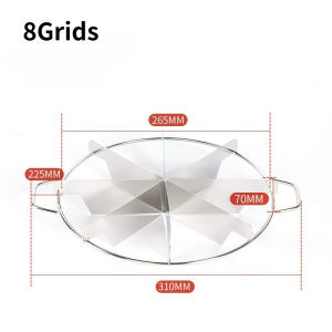 BHQ 8/10-Slice Cake Cutter Stainless Steel Pizza Fruit Slicer Pastry Portion Marker Divider Pemotong Kek