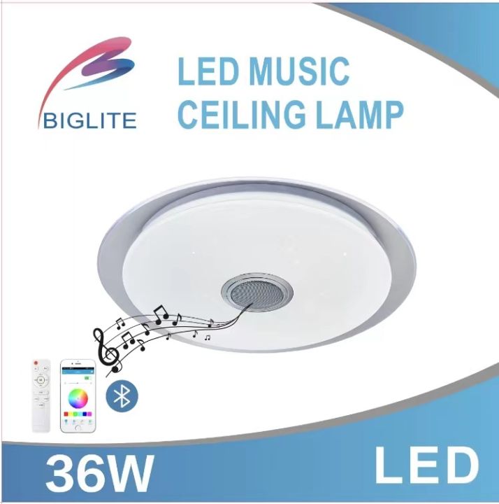 Easylite- BIGLITE 36W RGB LED Music Ceiling Light Dimmable Lamp bluetooth  Speaker APP Control