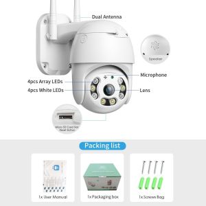 V380 Pro Outdoor CCTV Camera With Audio and Speaker Auto Tracking Night Vision can be rotated 360° siren alarm smart Waterproof